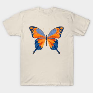 Big Beautiful Blue and Orange Butterfly T-Shirt